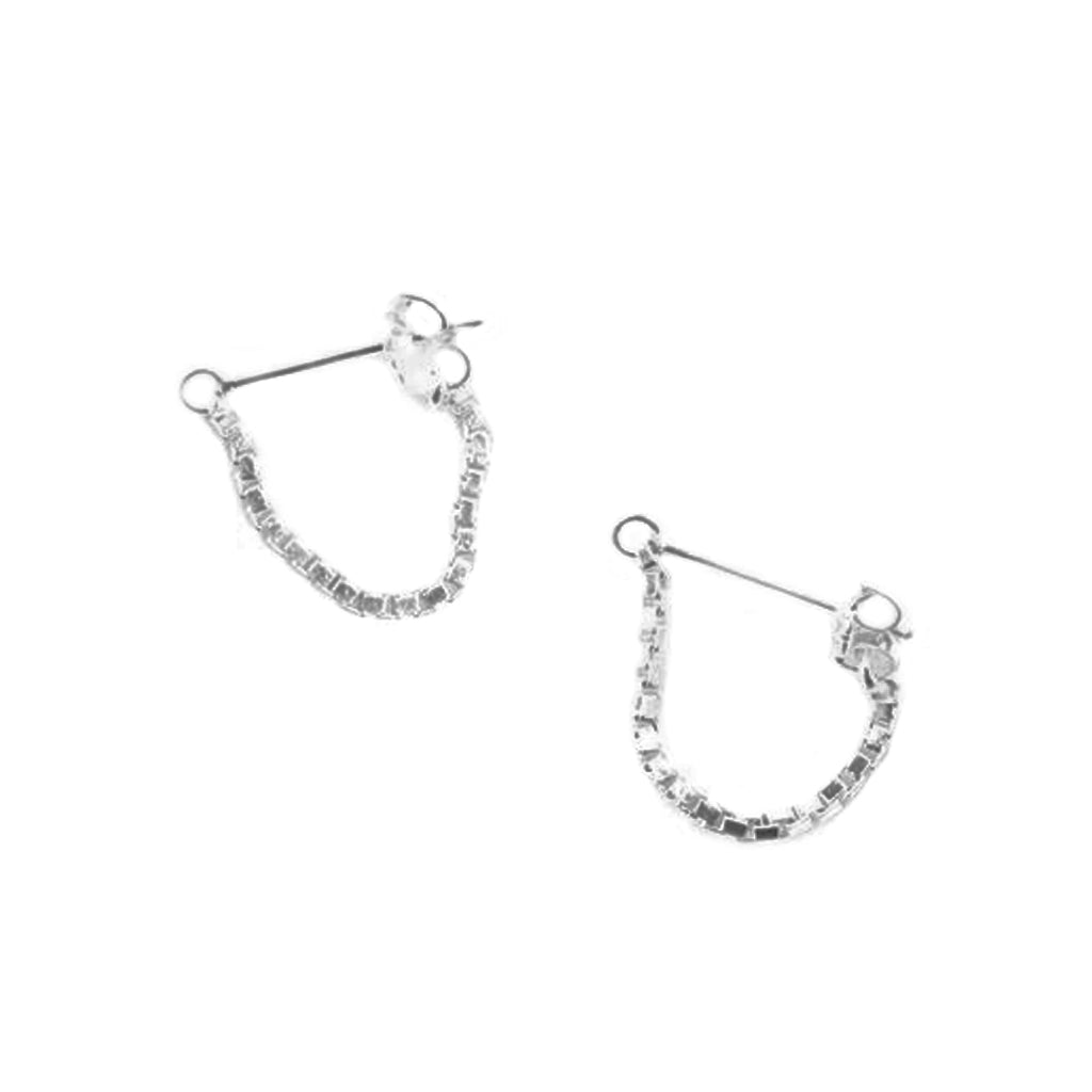 Box Chain Earrings Sterling Silver - TUZA Jewelry