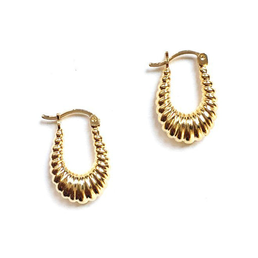 Masha Hoop Earrings 14K Yellow Gold Plate - TUZA Jewelry
